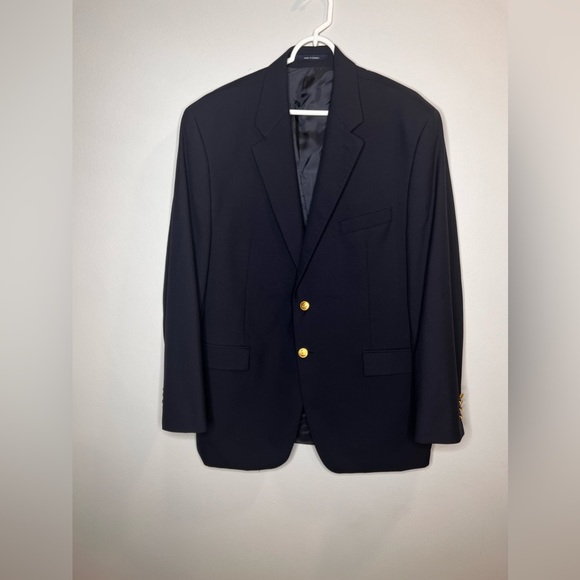 Chaps Ralph Lauren Men’s Suit Blazer Dress Coat Size 38 Black Two Buttons - Picture 2 of 6